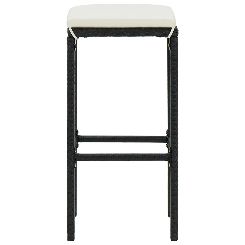 Ensemble de bar de jardin 7 pièces et coussins résine tressée noir 02_0013433