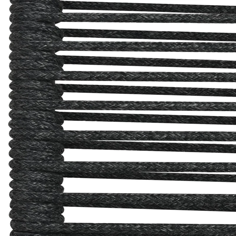 Mobilier à dîner d'extérieur 5 pièces corde en coton et acier noir 02_0014654
