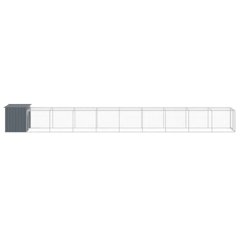 Poulailler enclos cage poules avec cour 110 x 1017 x 110 cm acier galvanisé anthracite 02_0043938