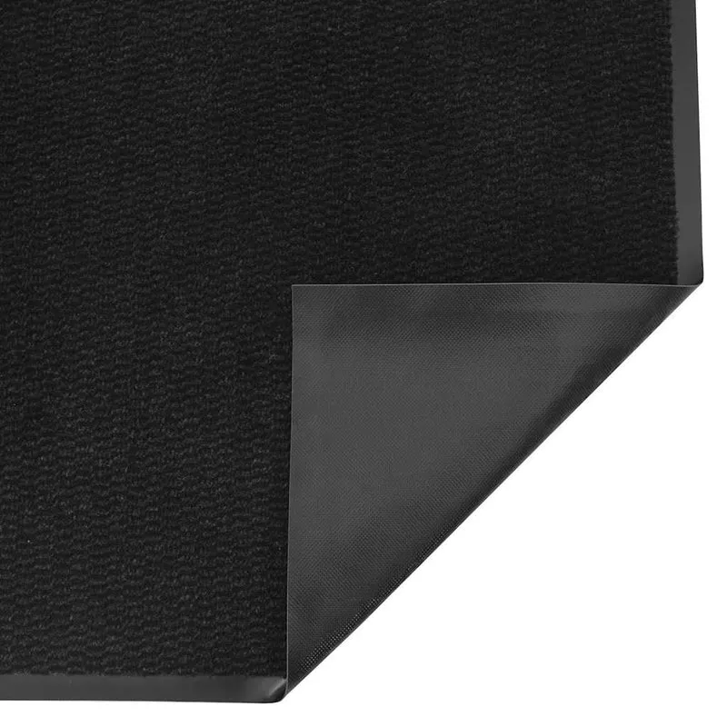 Paillasson noir antidérapant flexible intérieur extérieur 115 x 300 cm en polypropylène noir 02_0058112