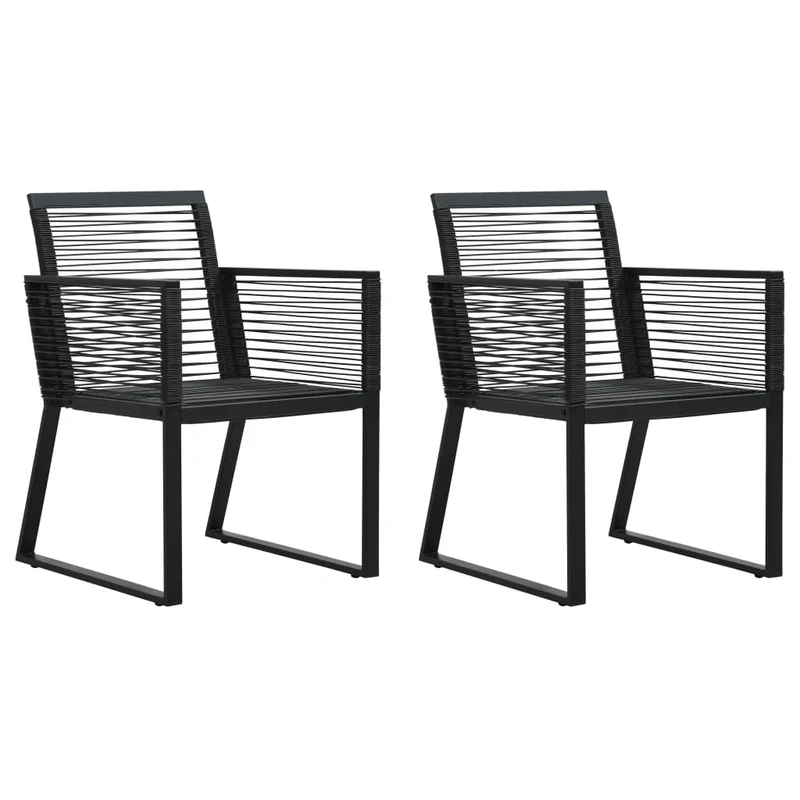 Salon de jardin meuble d'extérieur ensemble de mobilier 3 pièces rotin pvc noir 02_0016064