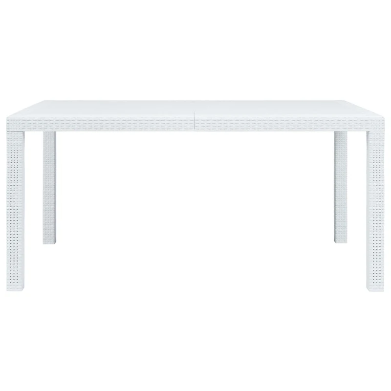 Meuble à dîner d'extérieur 7 pièces plastique blanc aspect de rotin 02_0014511