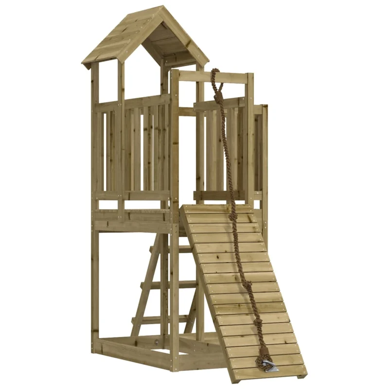 Maisonnette de jeu avec mur d'escalade 229 x 107 x 214 cm bois de pin imprégné 02_0004825