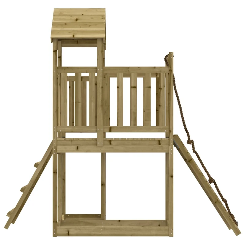 Maisonnette de jeu avec mur d'escalade 229 x 107 x 214 cm bois de pin imprégné 02_0004825