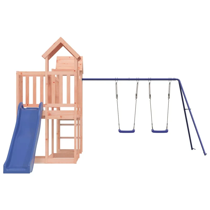 Aire de jeux d'extérieur balançoires toboggan portiques robuste jeux jardin 357 x 524 x 214 cm bois massif de douglas 02_0004811