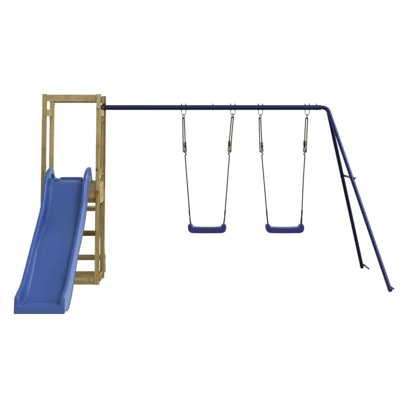 Aire de jeux d'extérieur balançoires toboggan portiques robuste jeux jardin 308 x 321 x 169 cm bois de pin imprégné 02_0004824