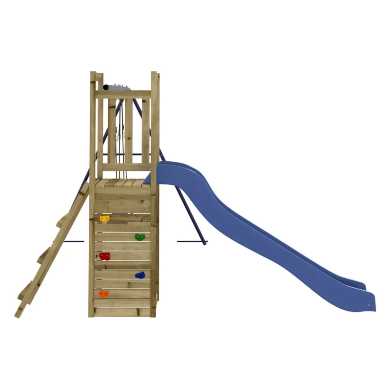 Aire de jeux d'extérieur balançoires toboggan portiques robuste jeux jardin 308 x 321 x 169 cm bois de pin imprégné 02_0004824
