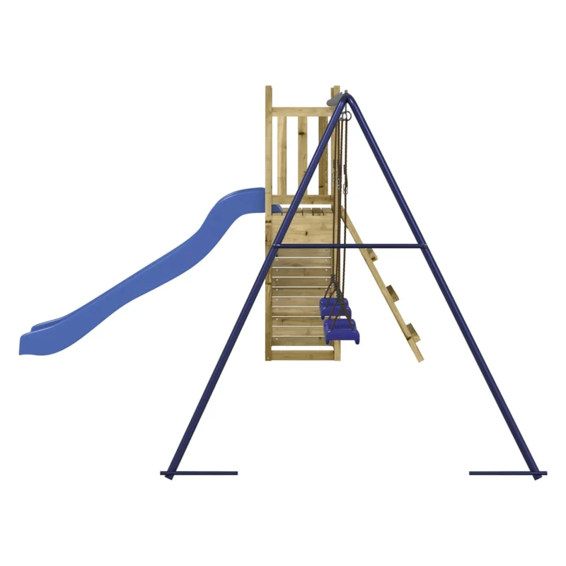 Aire de jeux d'extérieur balançoires toboggan portiques robuste jeux jardin 308 x 321 x 169 cm bois de pin imprégné 02_0004824