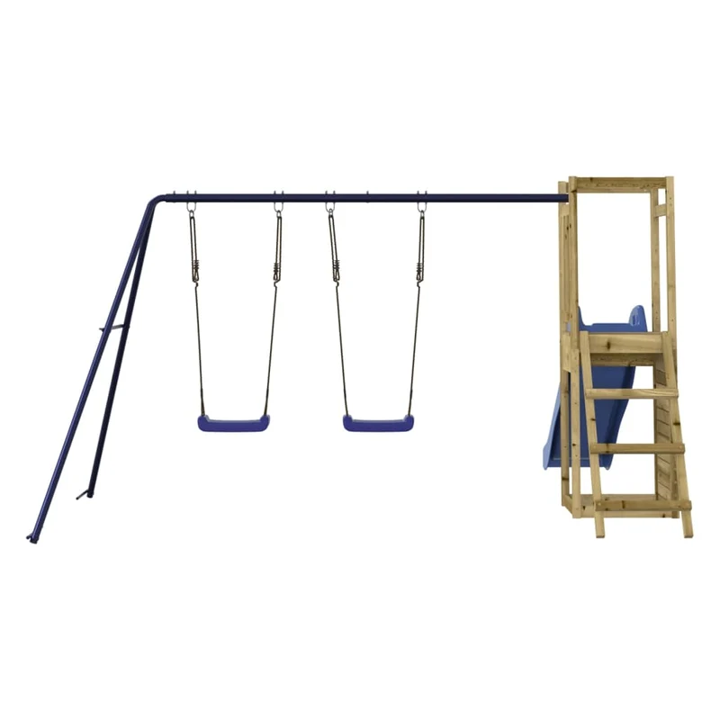 Aire de jeux d'extérieur balançoires toboggan portiques robuste jeux jardin 308 x 321 x 169 cm bois de pin imprégné 02_0004824