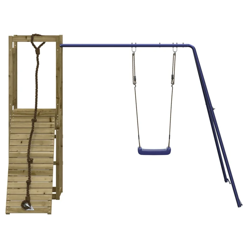 Aire de jeux d'extérieur balançoires toboggan portiques robuste jeux jardin 237 x 184 x 169 cm bois de pin imprégné 02_0004742