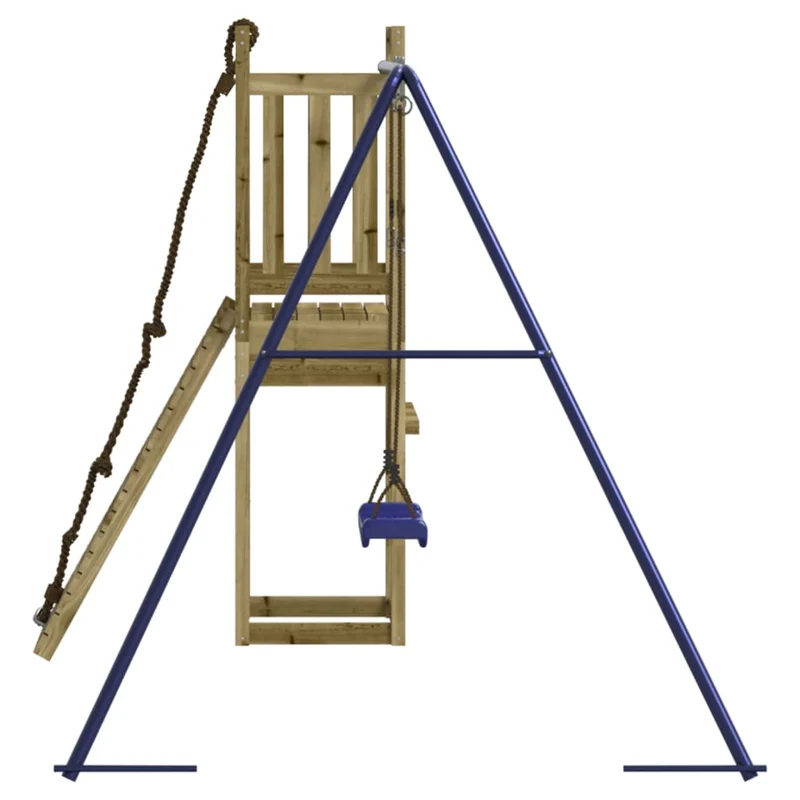Aire de jeux d'extérieur balançoires toboggan portiques robuste jeux jardin 237 x 184 x 169 cm bois de pin imprégné 02_0004742