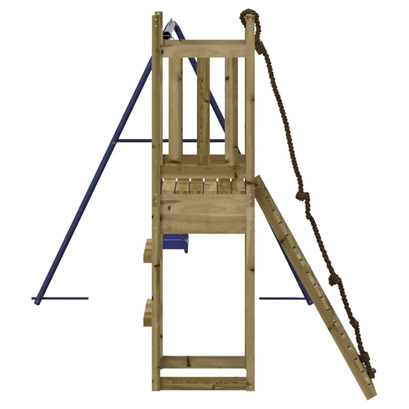 Aire de jeux d'extérieur balançoires toboggan portiques robuste jeux jardin 237 x 184 x 169 cm bois de pin imprégné 02_0004742