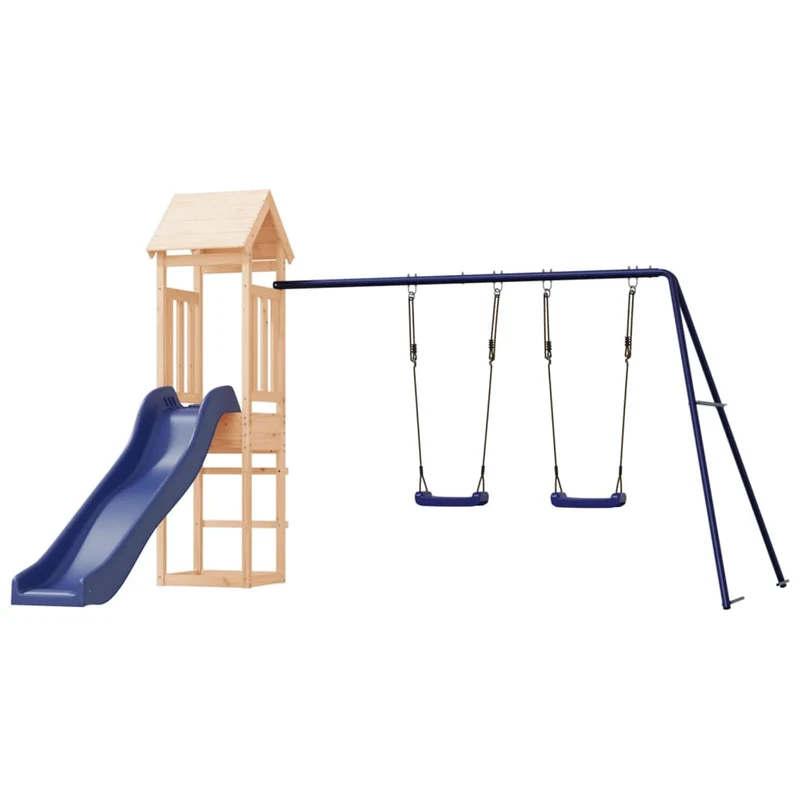 Aire de jeux d'extérieur balançoires toboggan portiques robuste jeux jardin 308 x 321 x 207 cm bois de pin massif 02_0004716