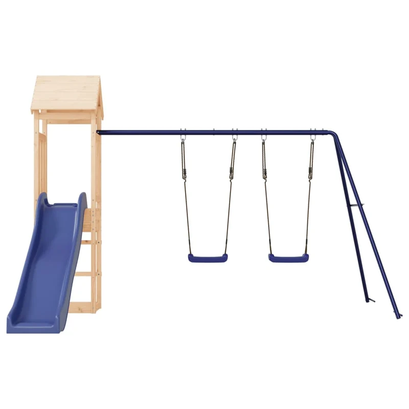 Aire de jeux d'extérieur balançoires toboggan portiques robuste jeux jardin 308 x 321 x 207 cm bois de pin massif 02_0004716