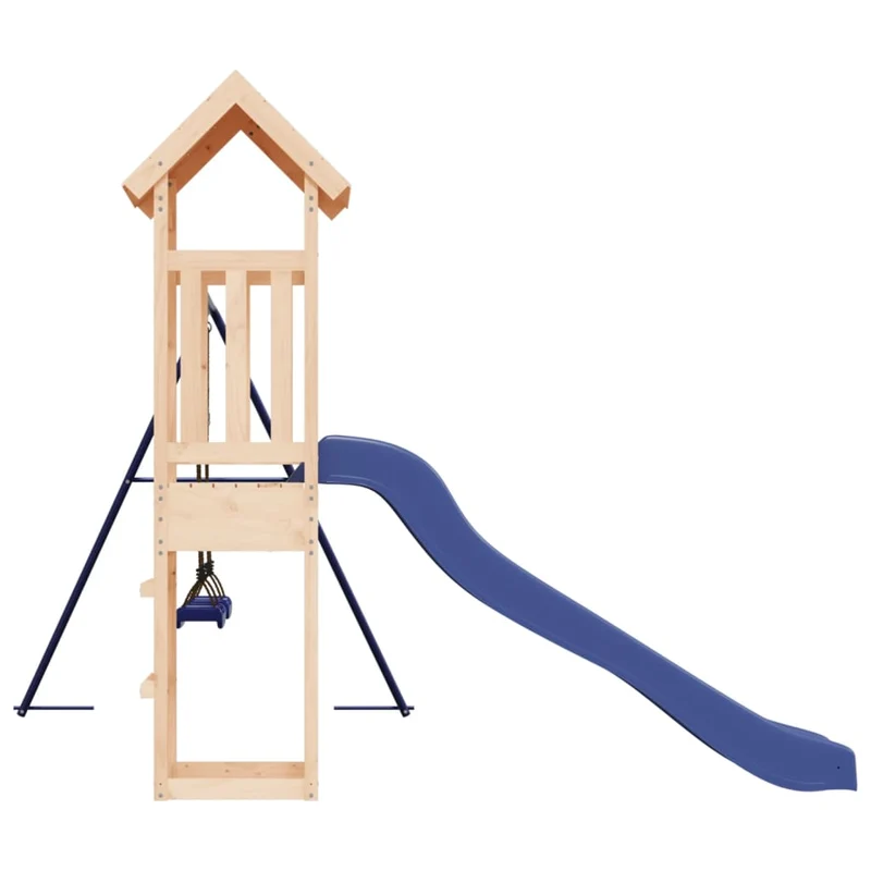 Aire de jeux d'extérieur balançoires toboggan portiques robuste jeux jardin 308 x 321 x 207 cm bois de pin massif 02_0004716