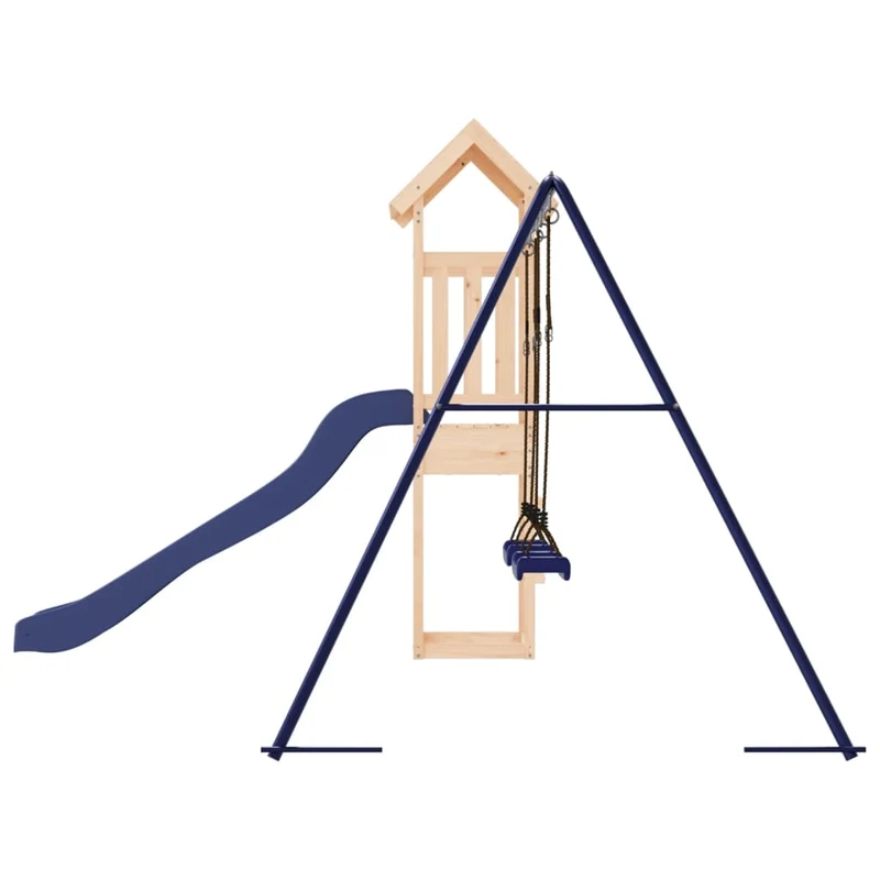 Aire de jeux d'extérieur balançoires toboggan portiques robuste jeux jardin 308 x 321 x 207 cm bois de pin massif 02_0004716