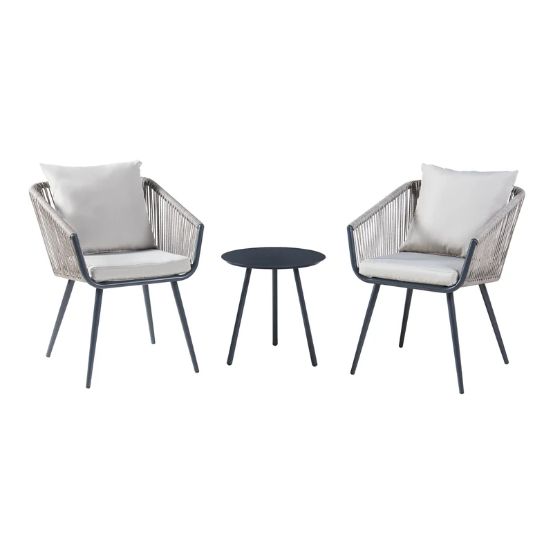 Ensemble de meubles de jardin salon 3 pièces anthracite gris 03_0009413