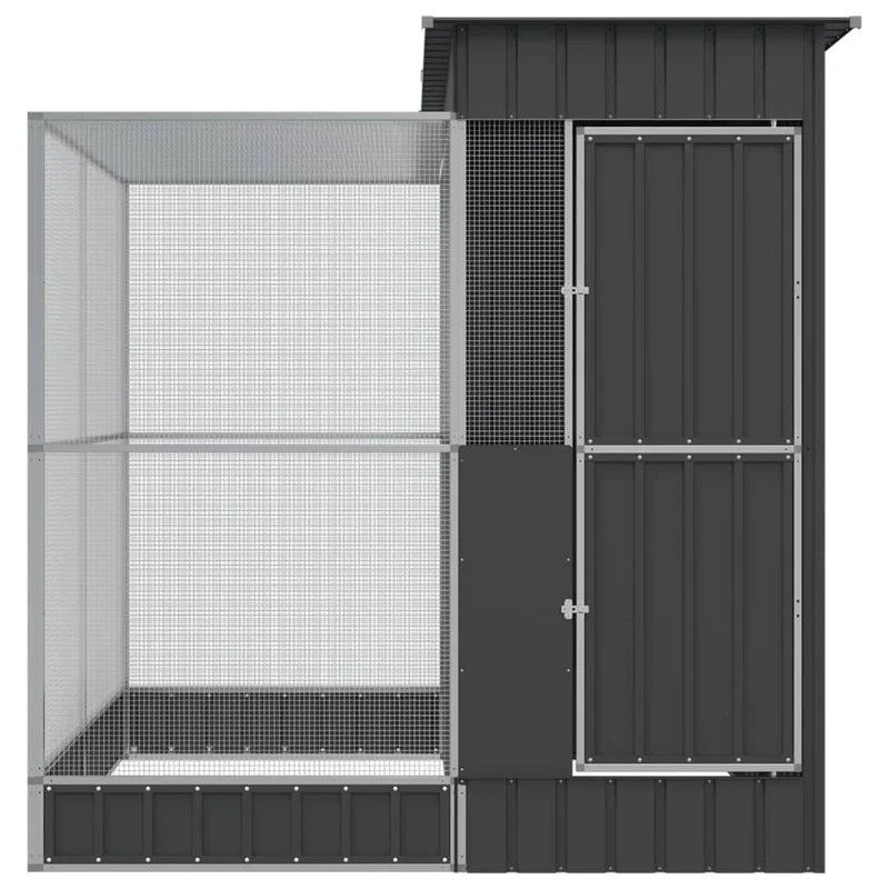 Volière cage à oiseaux avec extension argenté 209 x 203 x 216 cm acier Argent 02_0045651