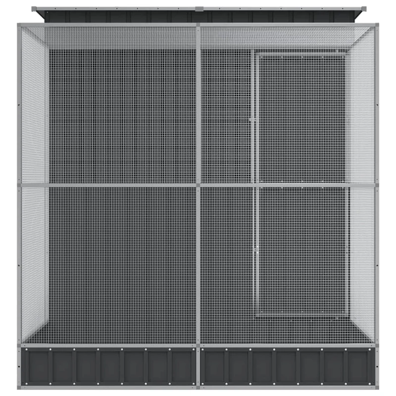 Volière cage à oiseaux avec extension argenté 209 x 203 x 216 cm acier Argent 02_0045651