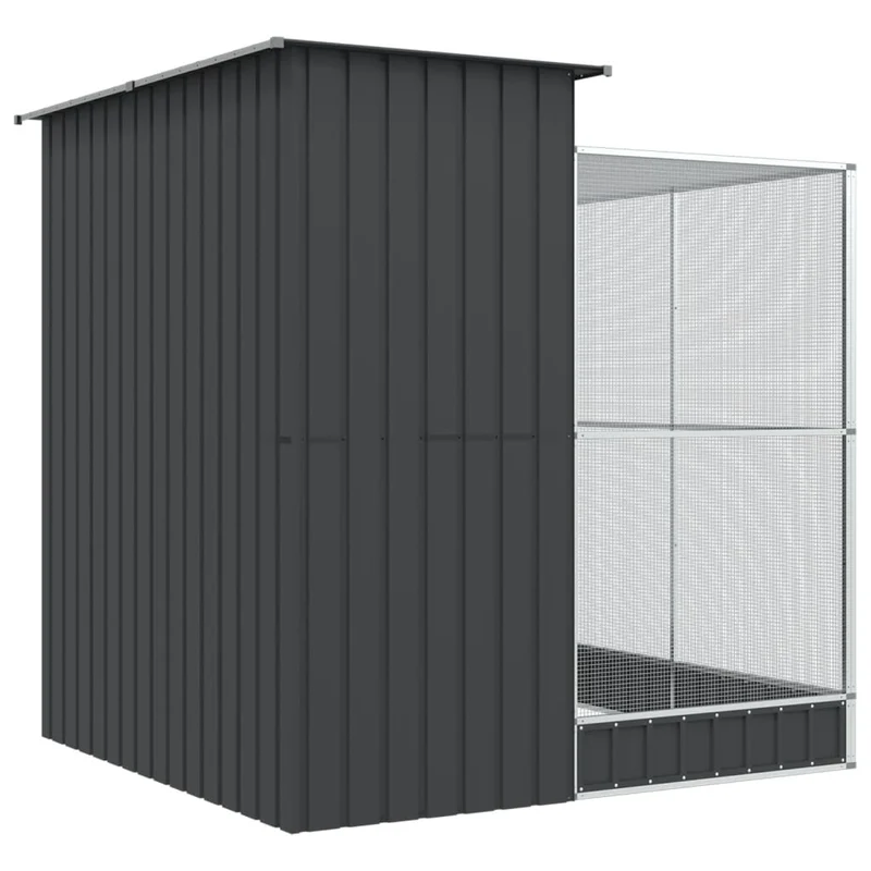Volière cage à oiseaux avec extension argenté 209 x 203 x 216 cm acier Argent 02_0045651