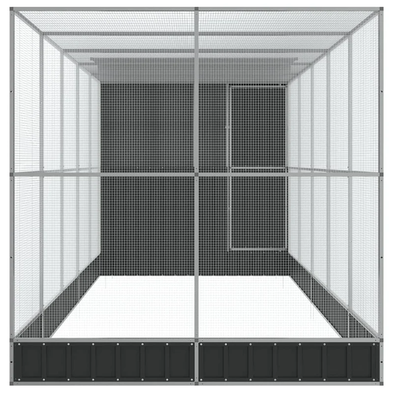 Volière cage à oiseaux avec extension argenté 623 x 203 x 216 cm acier Argent 02_0045658