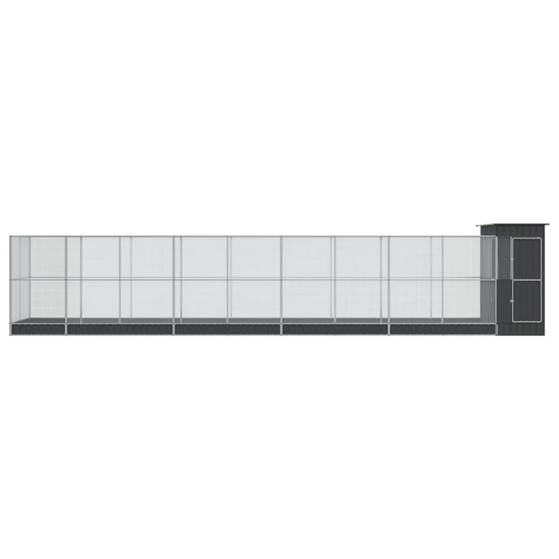 Volière cage à oiseaux avec extension argenté 1037 x 203 x 216 cm acier Argent 02_0045642