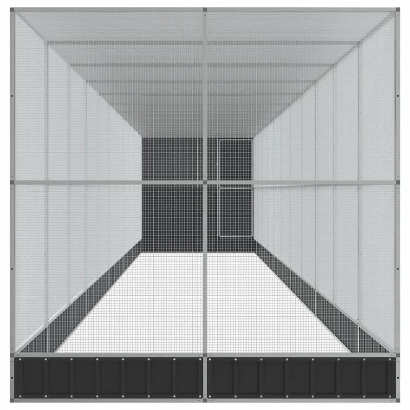 Volière cage à oiseaux avec extension argenté 1244 x 203 x 216 cm acier Argent 02_0045647