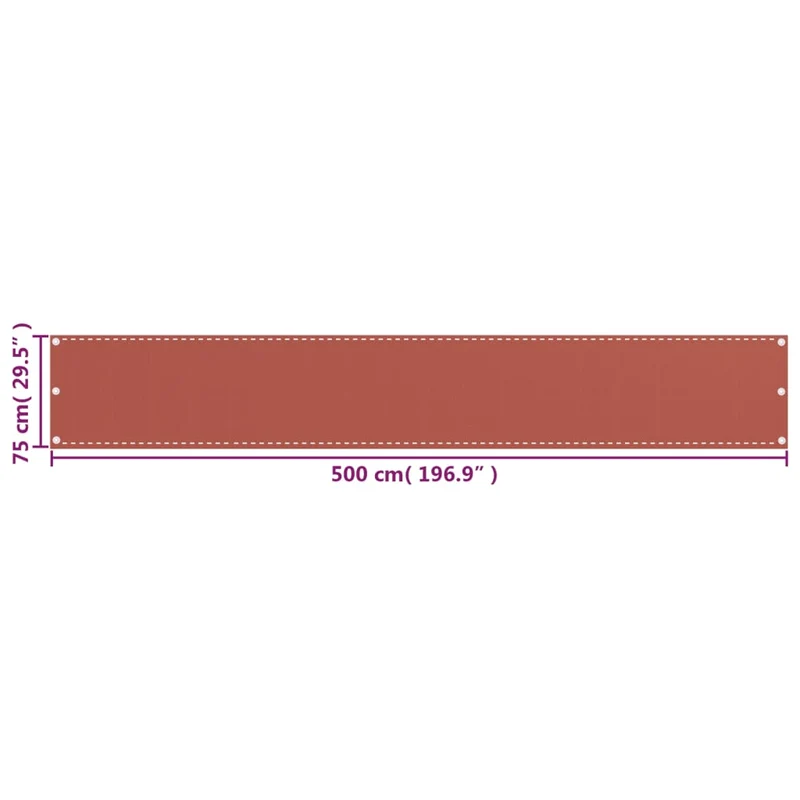 Écran de balcon brise pare vue protection confidentialité 75 x 500 cm PEHD terre cuite 02_0010411