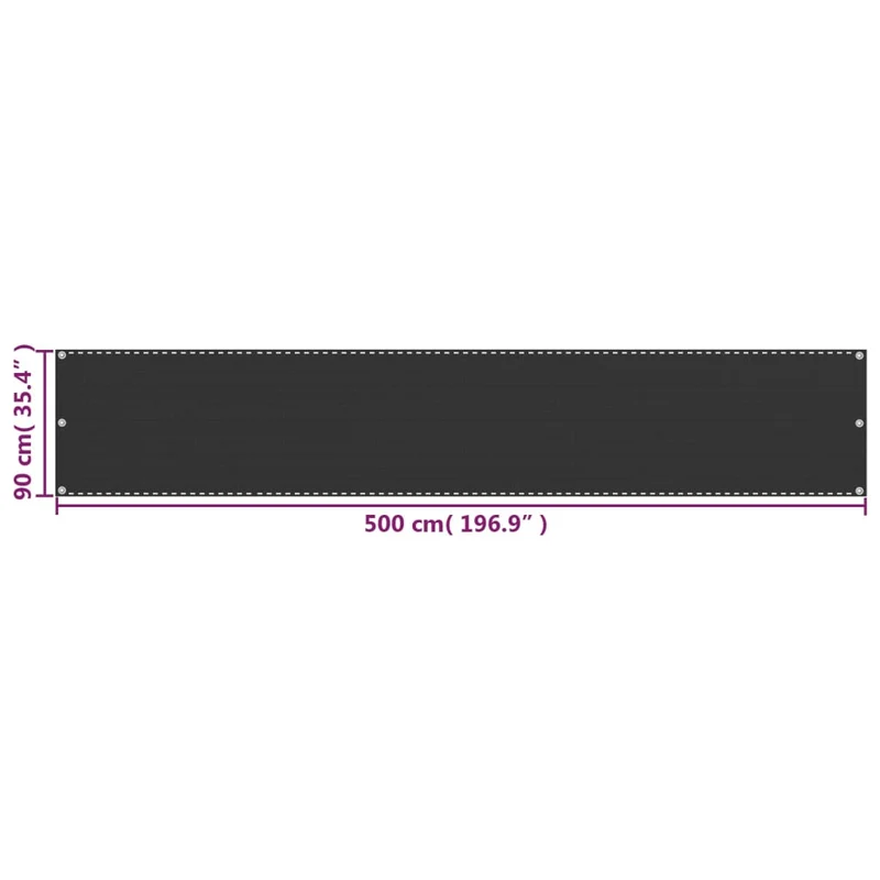 Écran de balcon brise pare vue protection confidentialité 90 x 500 cm PEHD anthracite 02_0009975