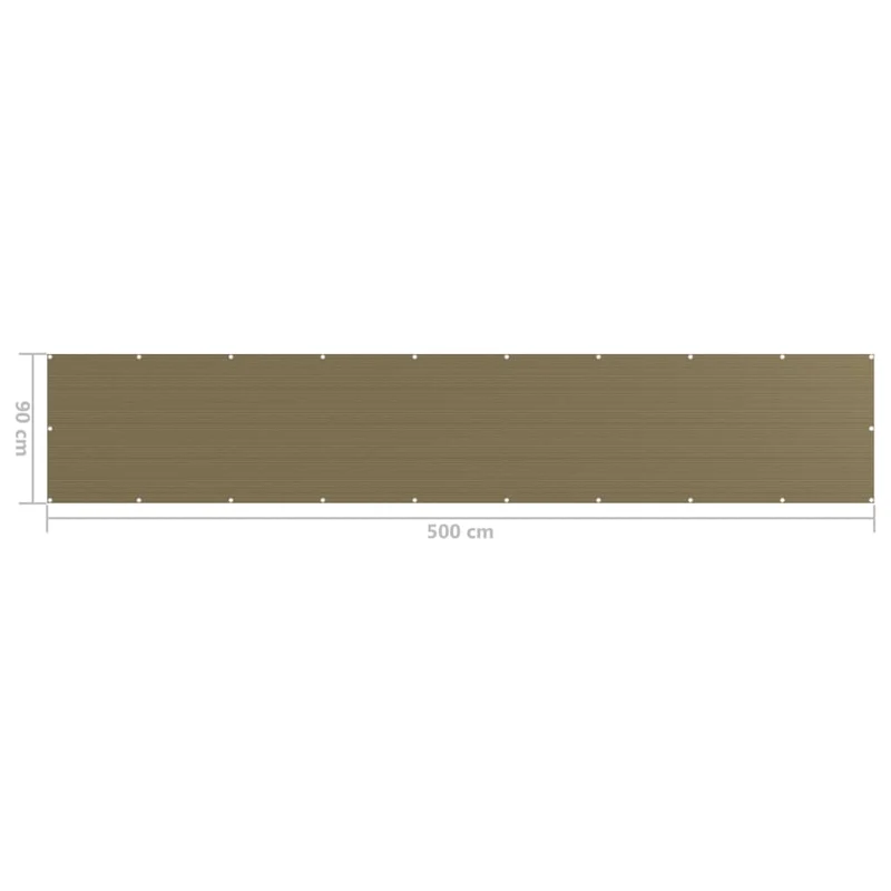Écran de balcon brise pare vue protection confidentialité 90 x 500 cm PEHD taupe 02_0010392