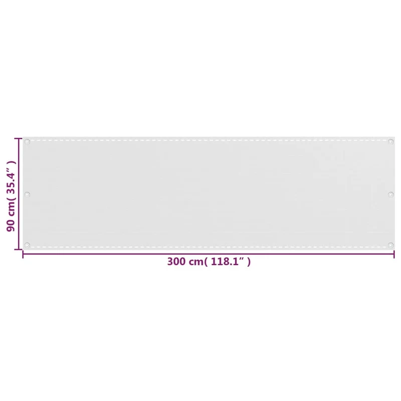 Écran de balcon brise pare vue protection confidentialité 90 x 300 cm PEHD blanc 02_0010056