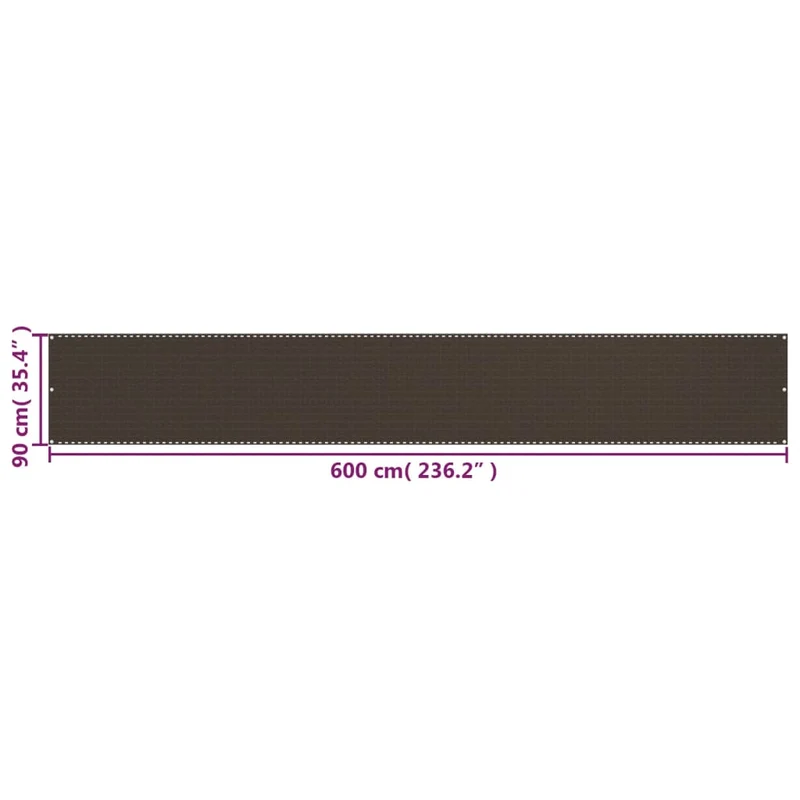 Écran de balcon brise pare vue protection confidentialité 90 x 600 cm PEHD marron 02_0010245