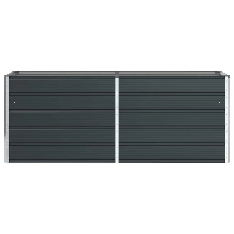 Jardinière design moderne extérieure 195 x 50 x 77 cm en acier galvanisé anthracite 02_0059236