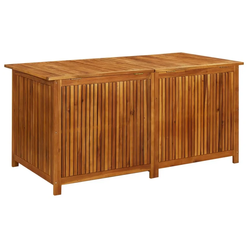 Coffre boîte meuble de jardin rangement 150 x 80 x 75 cm bois d'acacia solide 02_0013012