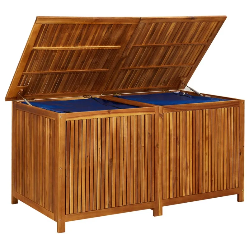 Coffre boîte meuble de jardin rangement 150 x 80 x 75 cm bois d'acacia solide 02_0013012