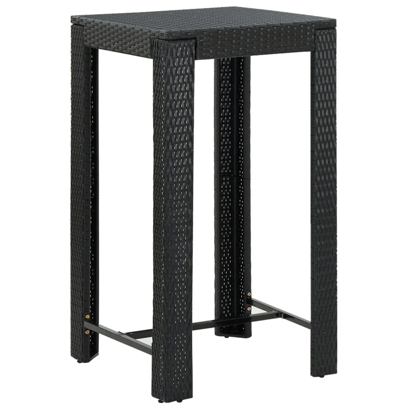 Ensemble de bar de jardin 3 pièces et coussins résine tressée noir 02_0013368