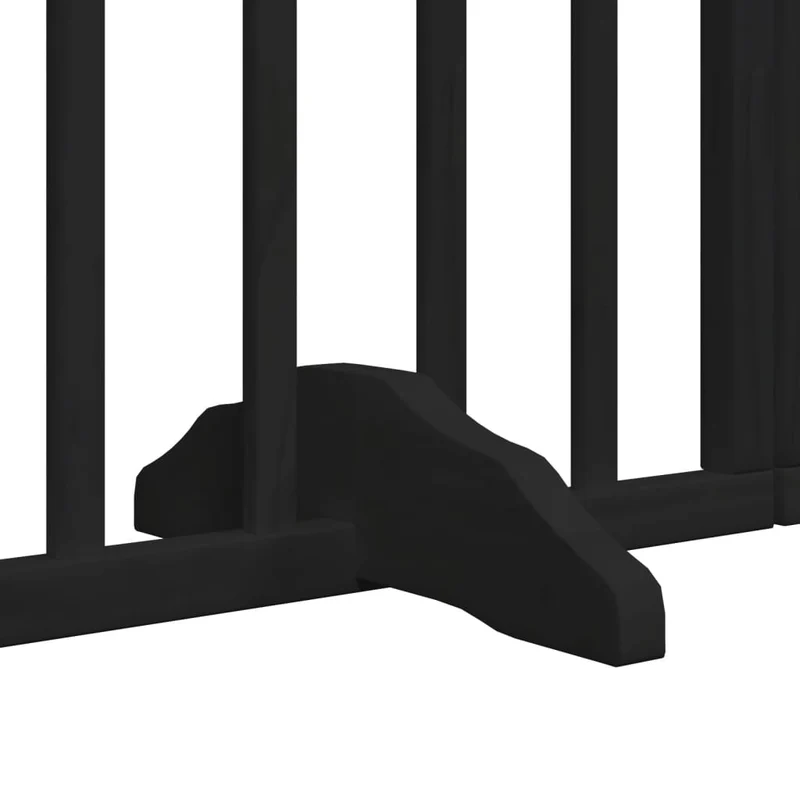 Barrière de sécurité pour chien animaux de compagnies et porte 6 panneaux bois de peuplier noir 02_0023363