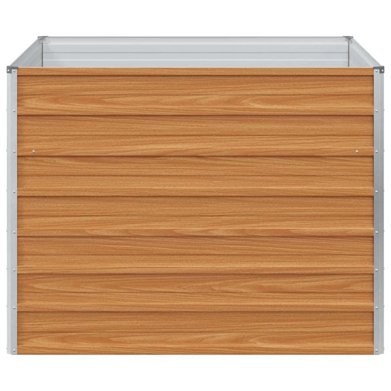 Jardinière surélevée en acier galvanisé design industriel chic 100 x 100 x 77 cm facile à entretenir en acier marron clair 02_0059010