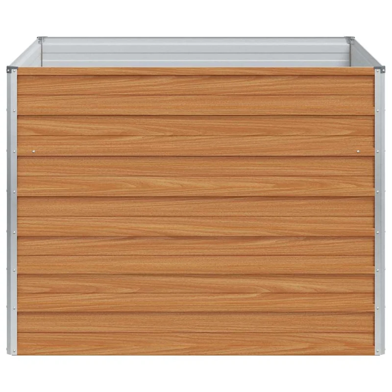 Jardinière surélevée en acier galvanisé design industriel chic 100 x 100 x 77 cm facile à entretenir en acier marron clair 02_0059010