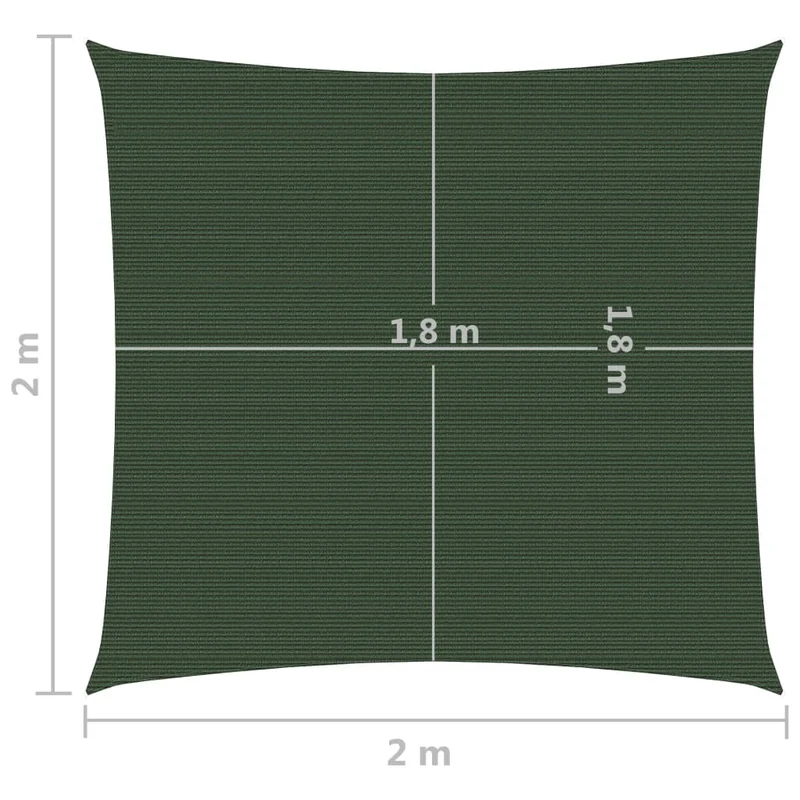 Voile d'ombrage 160 g/m² vert foncé 2 x 2 m PEHD 02_0009410