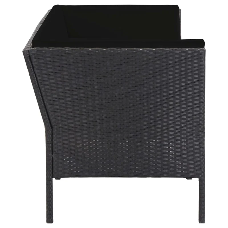 Salon de jardin meuble d'extérieur ensemble de mobilier 6 pièces avec coussins résine tressée noir 02_0016918