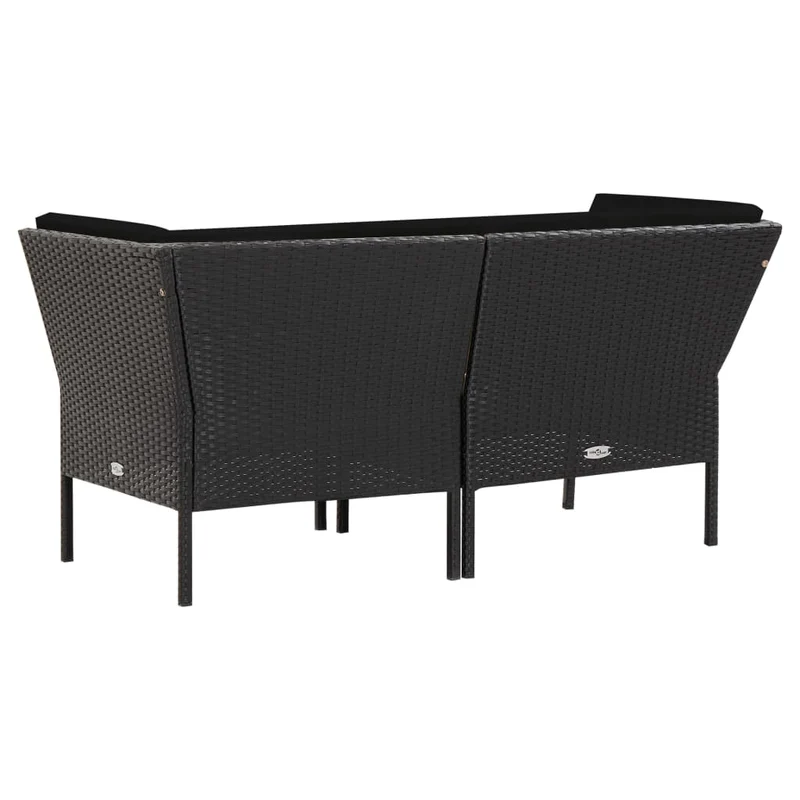 Salon de jardin meuble d'extérieur ensemble de mobilier 6 pièces avec coussins résine tressée noir 02_0016918