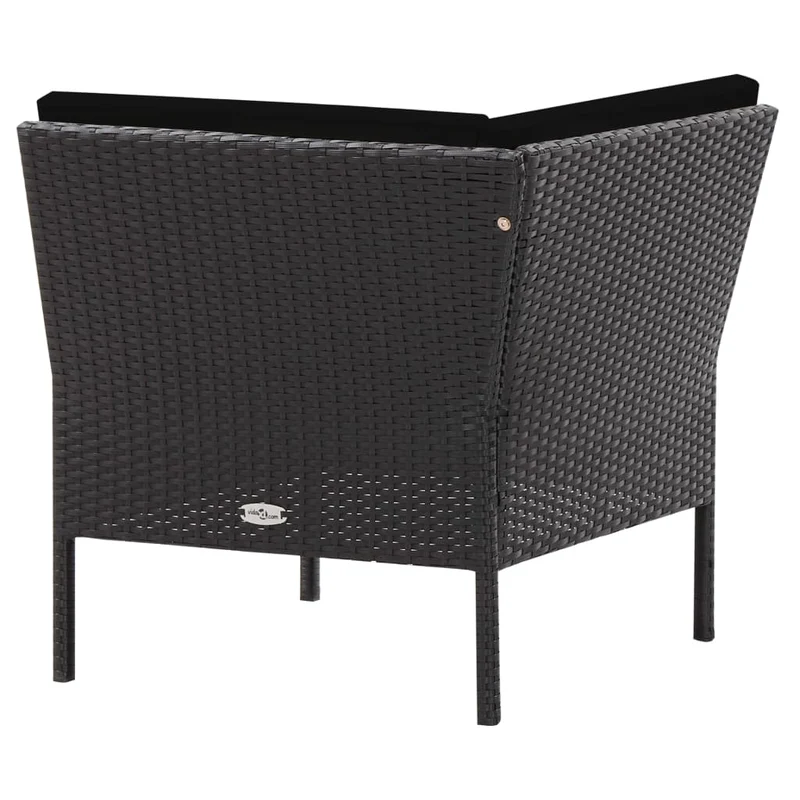 Salon de jardin meuble d'extérieur ensemble de mobilier 6 pièces avec coussins résine tressée noir 02_0016918