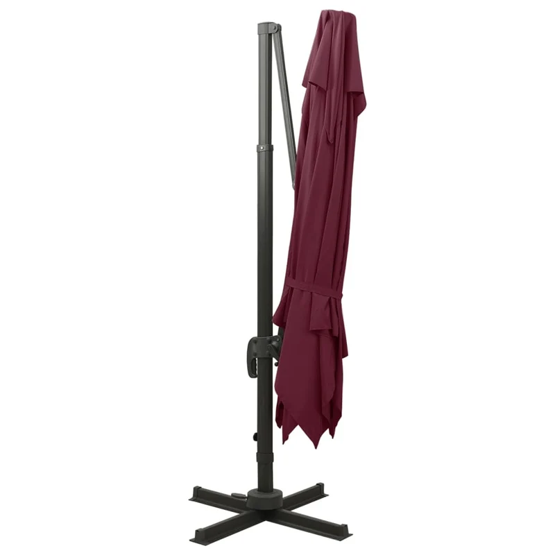 Parasol déporté à double toit 300 x 300 cm rouge bordeaux 02_0008559
