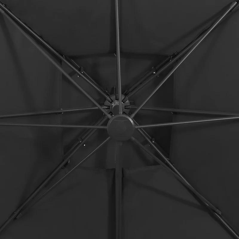 Parasol déporté à double toit 300 x 300 cm noir 02_0008558