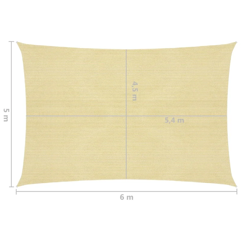 Voile d'ombrage 160 g/m² beige 5 x 6 m pehd 02_0008987