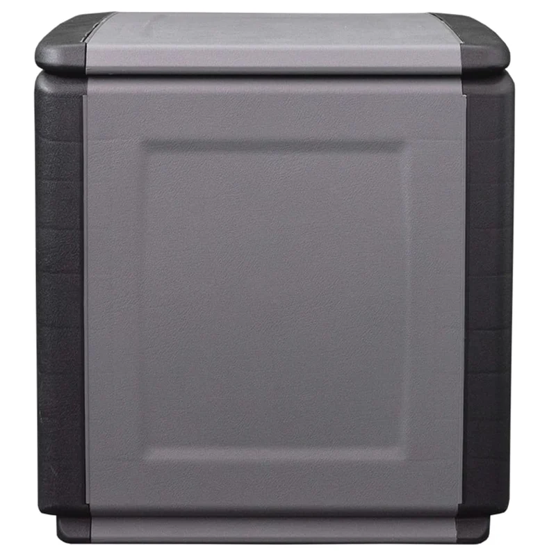 Coffre boîte meuble de jardin rangement 54 x 53 x 57 cm 130 litres gris foncé noir 02_0013038