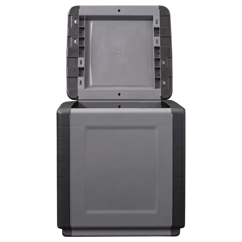 Coffre boîte meuble de jardin rangement 54 x 53 x 57 cm 130 litres gris foncé noir 02_0013038