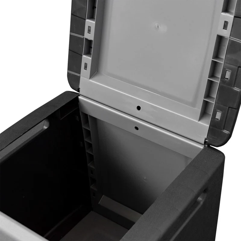 Coffre boîte meuble de jardin rangement 54 x 53 x 57 cm 130 litres gris foncé noir 02_0013038