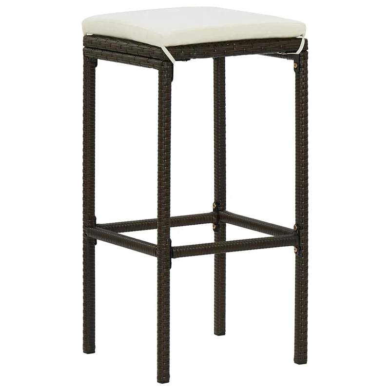 Ensemble de bar de jardin avec coussins 7 pièces marron 02_0013467